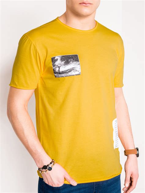 Men S Printed T Shirt Yellow S983 Modone Wholesale Clothing For Men