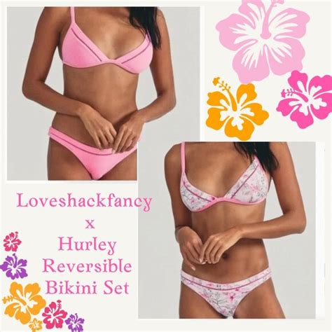 Loveshackfancy Swim Loveshackfancy X Hurley Reversible Bikini Set Medium Bottoms Small Top