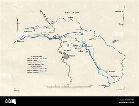 Bataille De Verdun Premi Re Guerre Mondiale Ancien Plan De