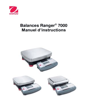 Remplissable En Ligne Ohaus RANGER COMPACT COUNTING SCALES Manual Fr