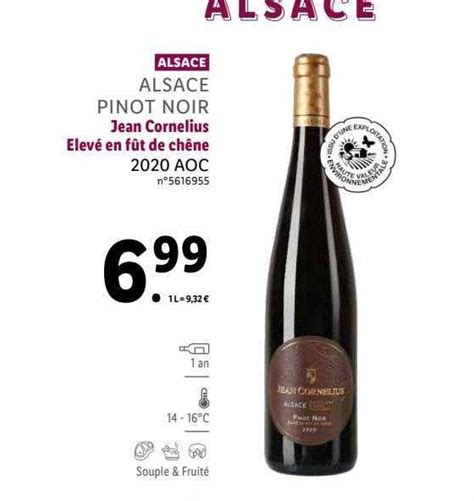 Promo Alsace Pinot Noir Jean Cornelius Lev En F T De Ch Ne Aoc