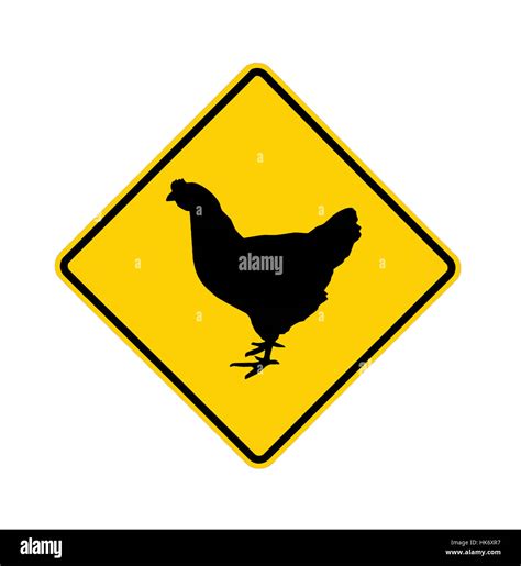 Road Sign Chicken Crossing Stock Photo Alamy