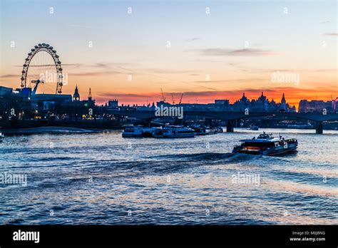 London Eye on the Embankment Stock Photo - Alamy