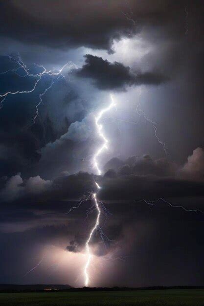 Uma Poderosa Tempestade Um Flash De Rel Mpago Impressionante Foto