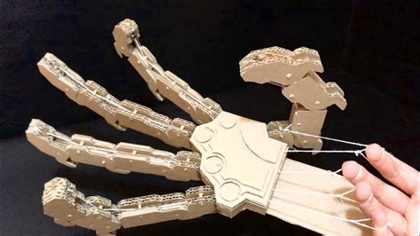 How To Make A Mechanical Robot Hand Out Of Cardboard Youtube