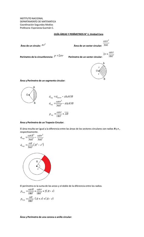 2Matemática guía áreas y perímetros figuras sombreadas INSTITUTO