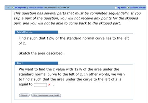 Solved 12 O 0 62 Points Previous Answers BBUnderStat 12 Chegg