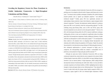 Unveiling The Regulatory Factors For Phase Transitions In Zeolitic