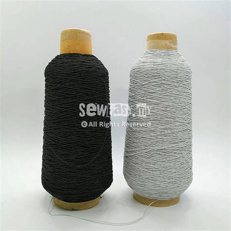 Benang Getah Benang Elastik Elastic Thread Black White Shopee