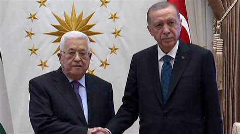 Cumhurbaşkanı Erdoğan Filistin Devlet Başkanı Mahmud Abbas ile baş başa