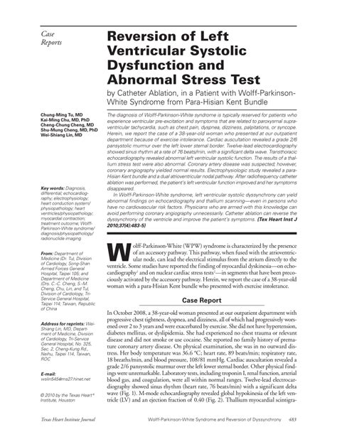 Pdf Reversion Of Left Ventricular Systolic Dysfunction And Abnormal