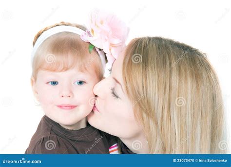 Happy Mum With The Babe Stock Photo Image Of Kiss Love