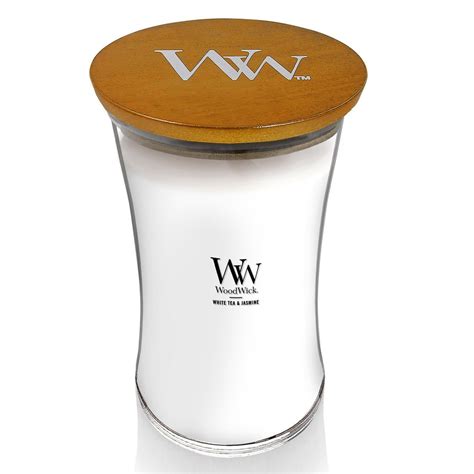 Woodwick Scented Candle White Tea Jasmine Hourglass Large In Qatar