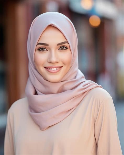 Premium Photo Beautiful Muslim Women Wearing Hijab Portrait Front View