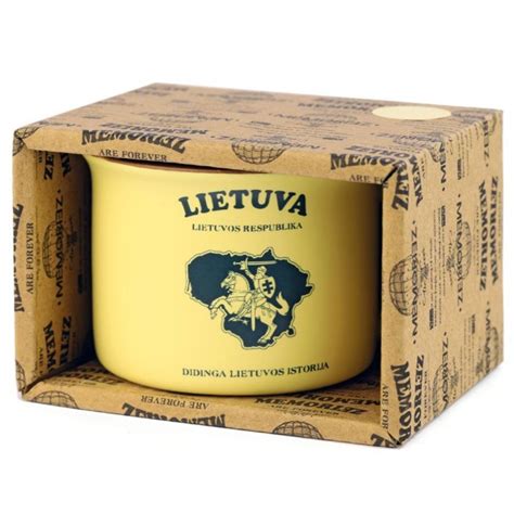 Mažas puodelis Lietuva Vytis su istorija kaina Citysouvenirs lt