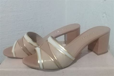 Tamanco Mesclado Cores Nude Sapato Feminino Prego Usado 49758574 Enjoei