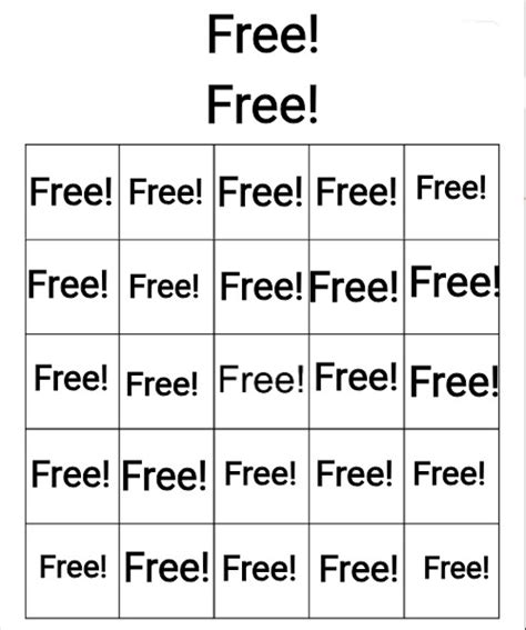 Free Bingo Blank Template - Imgflip