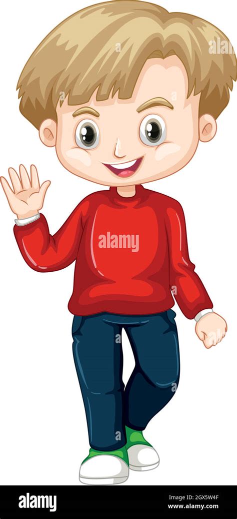 Cute Boy Waving Hand Stock Vector Image And Art Alamy