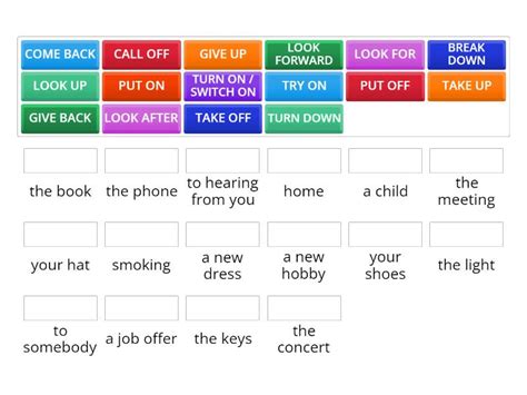 Phrasal Verbs Une Las Parejas