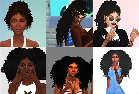 Ts4cc Afro Hair Sims 4 Cc Sims 4 Curly Hair Sims Hair Curly Hair