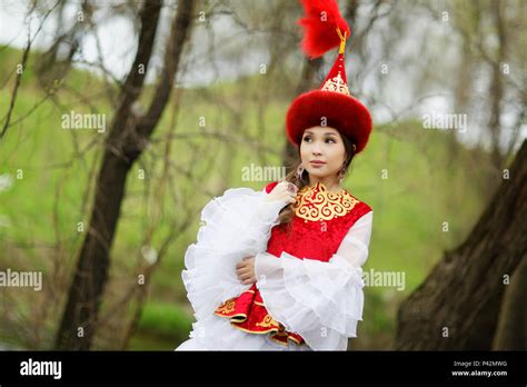 Beautiful Kazakh Woman In National Dress Stock Photo Alamy