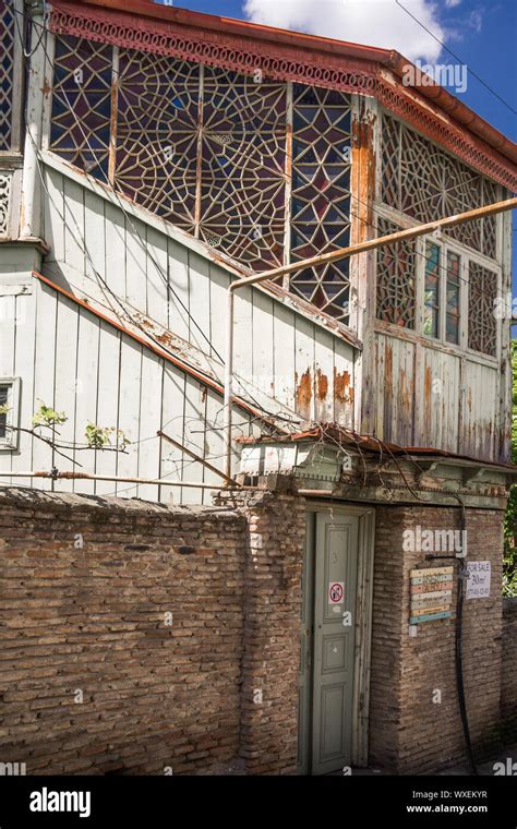 old wooden architecture in tbilisi Stock Photo - Alamy