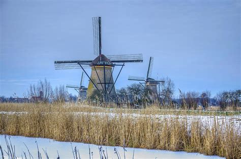 Kinderdijk Windmills in Winter Photograph by Frans Blok - Fine Art America