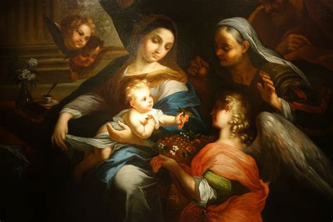 La Sainte Famille Avec Sainte Anne Et Un Ange Cole Romaine E Moiti