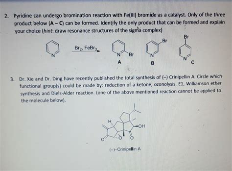 Solved 2 Pyridine Can Undergo Bromination Reaction With Chegg