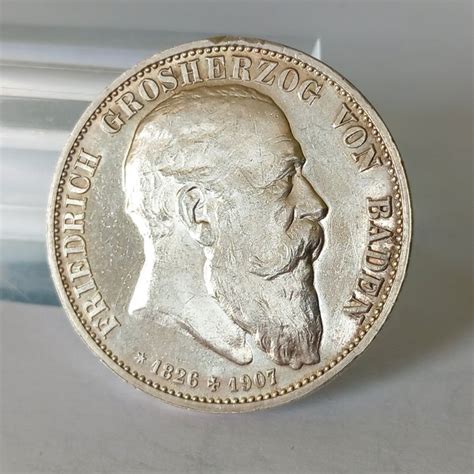 Germany Baden Germany Empire Friedrich II 1907 1918 5 Mark 1907