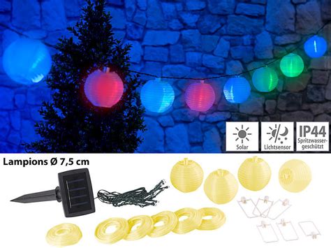 Lunartec Solar Led Lichterkette Mit Mini Lampions M Ip