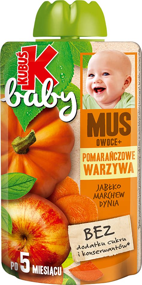 Kubu Baby Mus Pomara Czowe Warzywa Jab Ko Marchew Dynia Po M