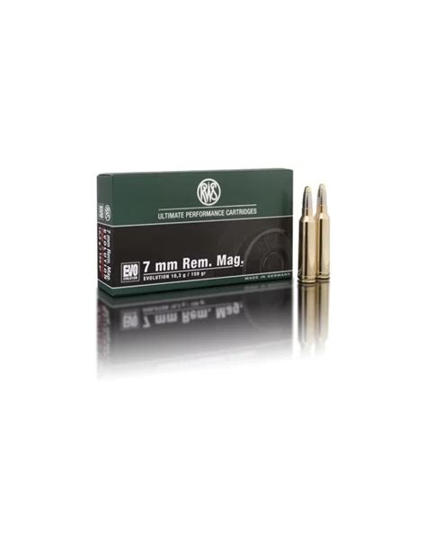 Munition De Grande Chasse RWS 7mm Rem Mag Evolution EVO 159gr Natusport