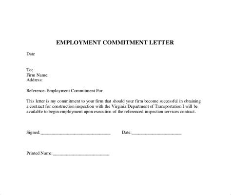 Sample Commitment Letter To Comply