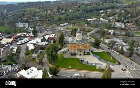 Auburn California view of downtown and historic courthouse Stock Photo ...