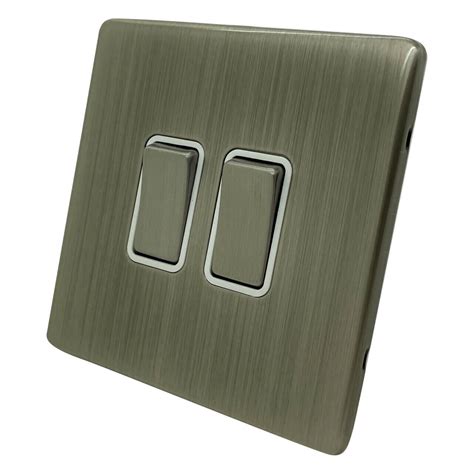 Screwless Brushed Chrome Satin Steel Plug Sockets Light Switches