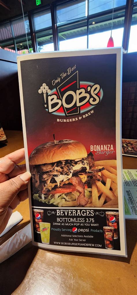 Menu at Bob’s Burgers & Brew restaurant, Puyallup