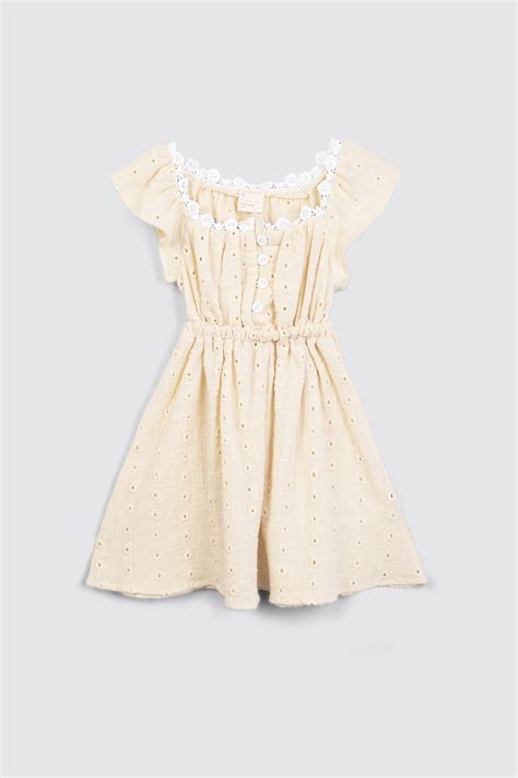 Gianna Dress Creme | Kiddiposh