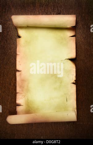 Vertical Ancient Worn Parchment Or Old Document Isolated Stock Photo