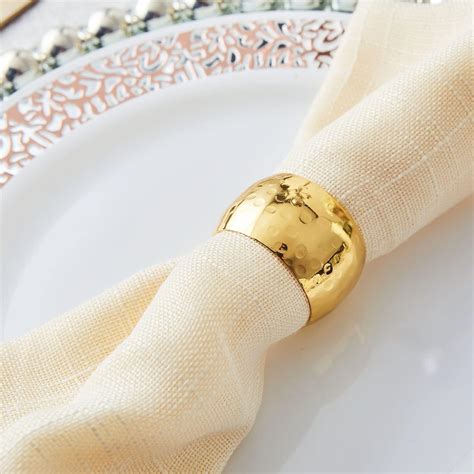 Amazon Efavormart Pack Metallic Gold Hammered Napkin Rings For