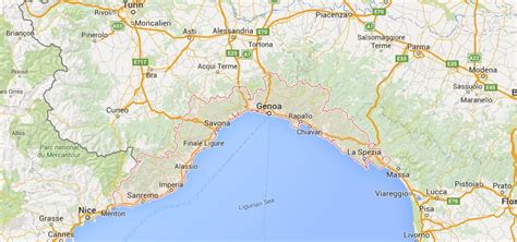 Map of Liguria