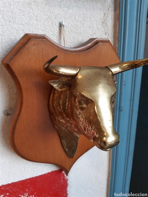 Cabeza De Toro En Bronce Con Soporte De Madera Comprar Artesania