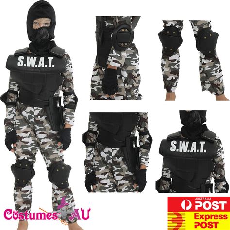 Kids Swat Team Costume Army Military Police Boys Book Week Child