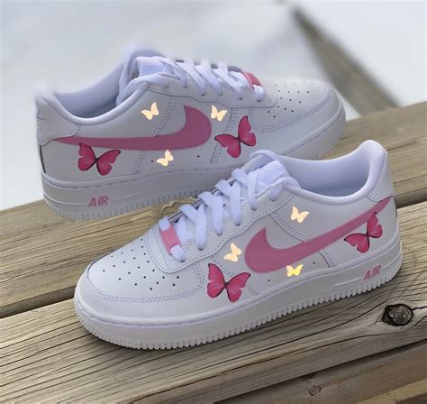 Nike Af Air Force Custom Pink Butterfly Reflective All Etsy