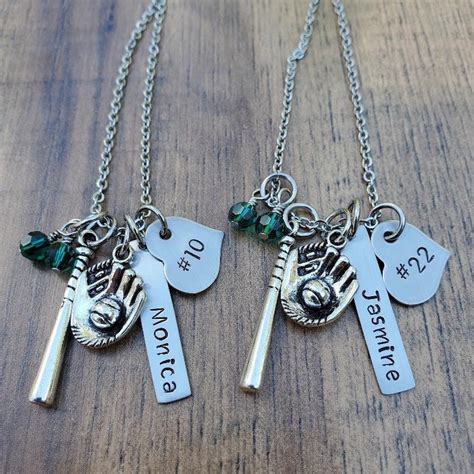 Hand Stamped Personalized Softball Necklace Softball Gifts Etsy