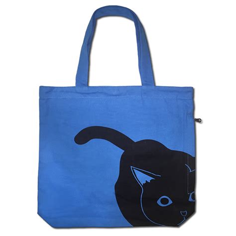 Funtote® sidezipper fasionable designer cat canvas tote bag