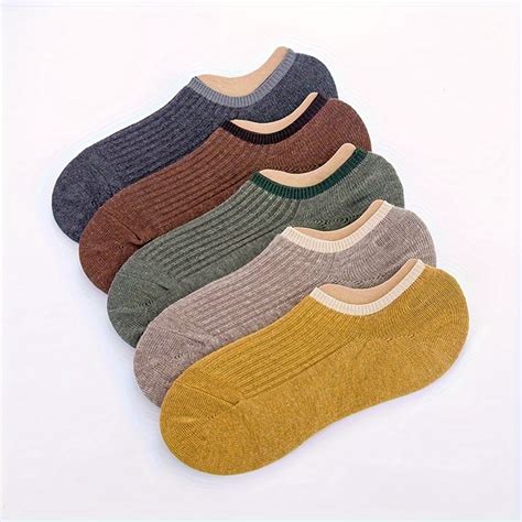 Men S Solid No Show Socks Comfy Breathable Casual Soft Socks Temu