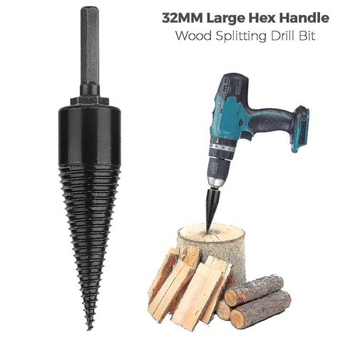 Speed Twist Drill Bit Wood Firewood Log Splitter Screw Splitting Cones