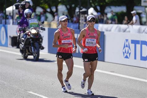 世界陸上の男子20キロ競歩で山西利和（左）が金、池田向希が銀とワンツー・フィニッシュを達成（ap） ― スポニチ Sponichi Annex