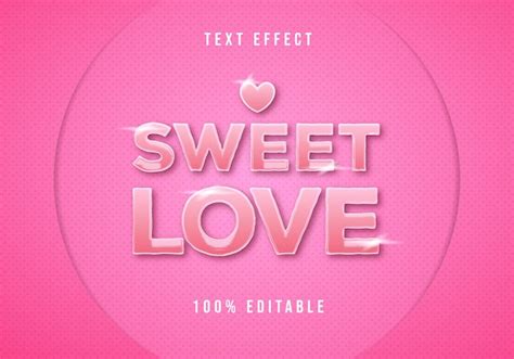 Premium Vector | Sweet love text effect editable